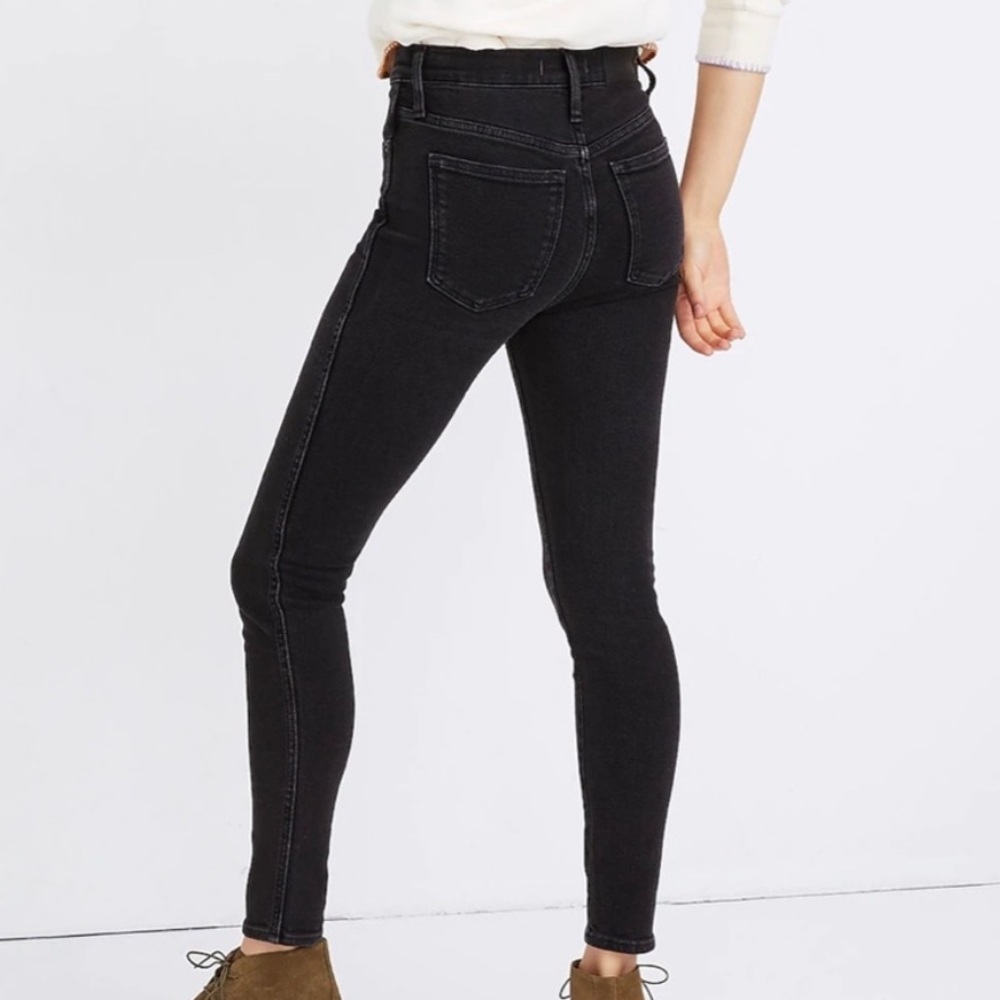 Madewell 10” High Rise Skinny Dark Wash Black Jeans